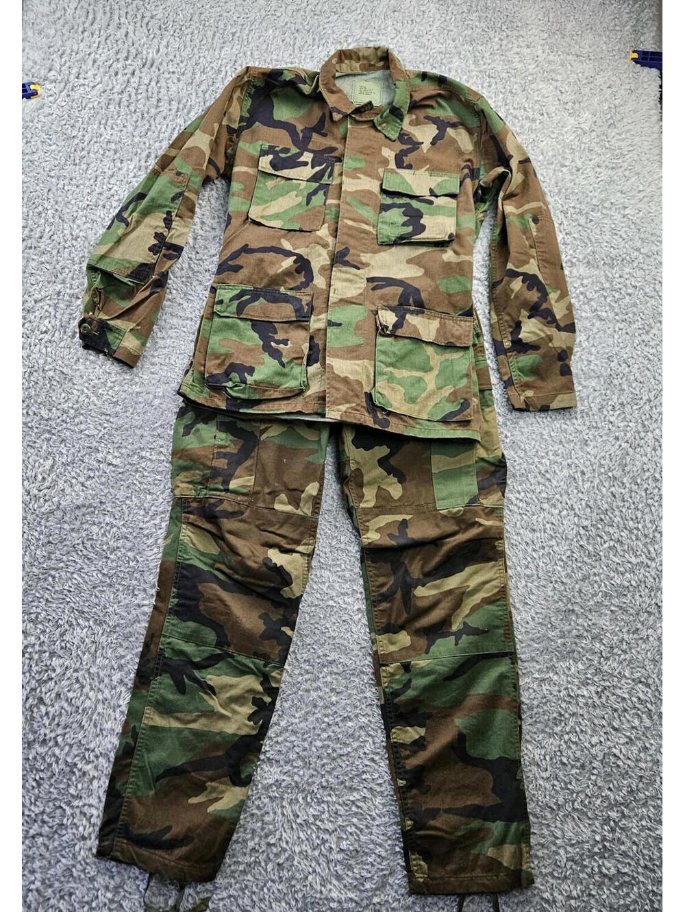 Army Combat Uniform Selma Apparel Woodland Vintage 1989 Small Long 2 Pieces BDU